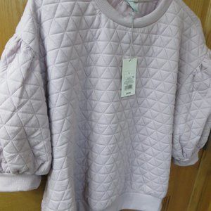 NWT a new day light purple quilted sweatshirt Size Large